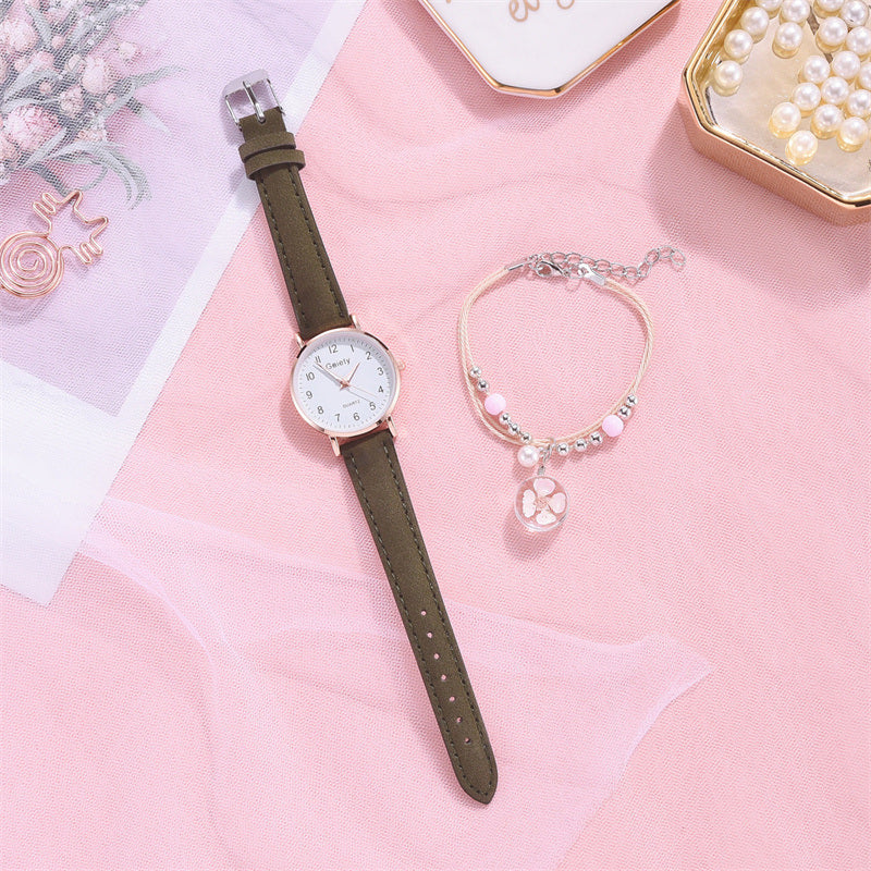 Fashion Women Watches Bracelet Set Girls Gift Luxury Quartz Watch Student Trendy with Bracelet for Womens relogio feminino