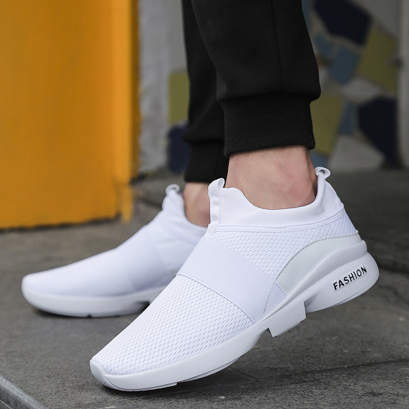 2022 Men Casual Shoes Sneakers Fashion Loafers Comfortable Mesh Mens Shoes Footwear Lightweight Walking Shoes White Size 46