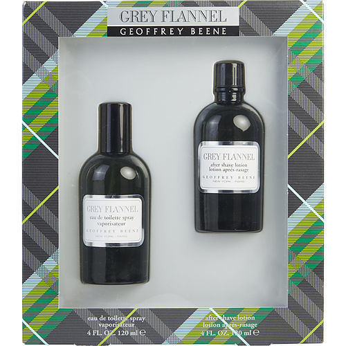 GREY FLANNEL by Geoffrey Beene EDT SPRAY 4 OZ & AFTERSHAVE LOTION 4 OZ