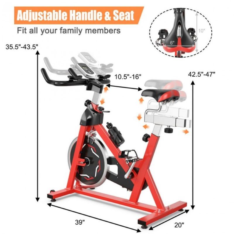 Indoor Gym Home Stationary Belt Driven Exercise Cycling Bike