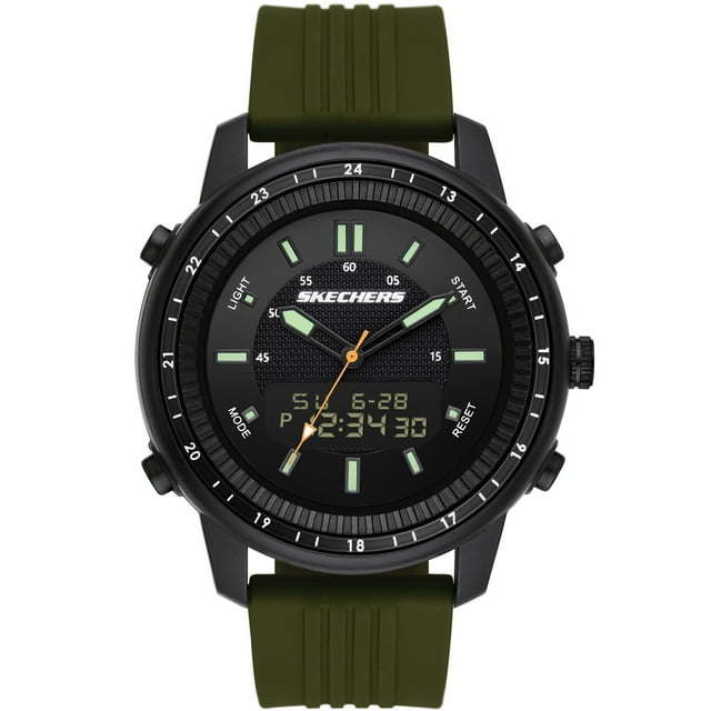 Skechers Mens Analog Digital Black and Green Watch (SR5155W)