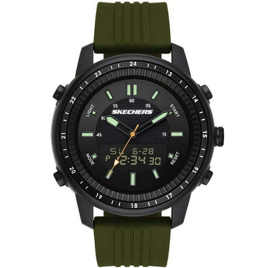 Skechers Mens Analog Digital Black and Green Watch (SR5155W)