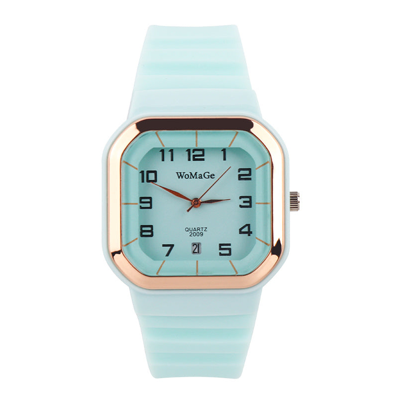 Womens Watch Simple Silicone Strap Womage Fashion Quartz Rectangle Dial Watches Ladies Casual Female Clock montre femme saati