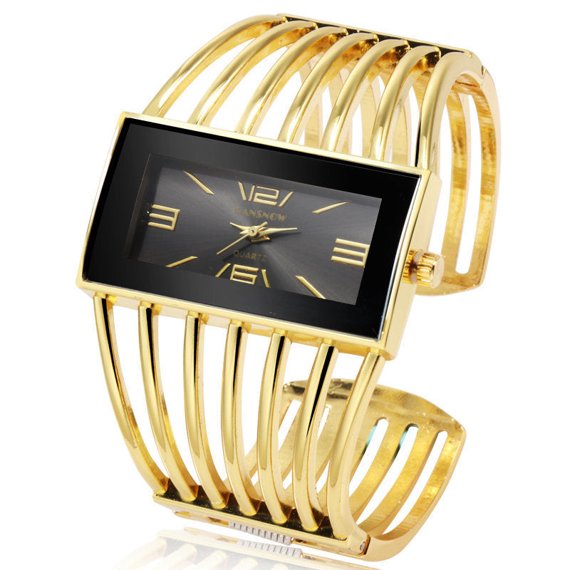 Luxury Womens Watches Analog Quartz Wrist Watch Rectangular Cuff Bracelet Watch Business Casual Fashion Wrist Watches For Ladies