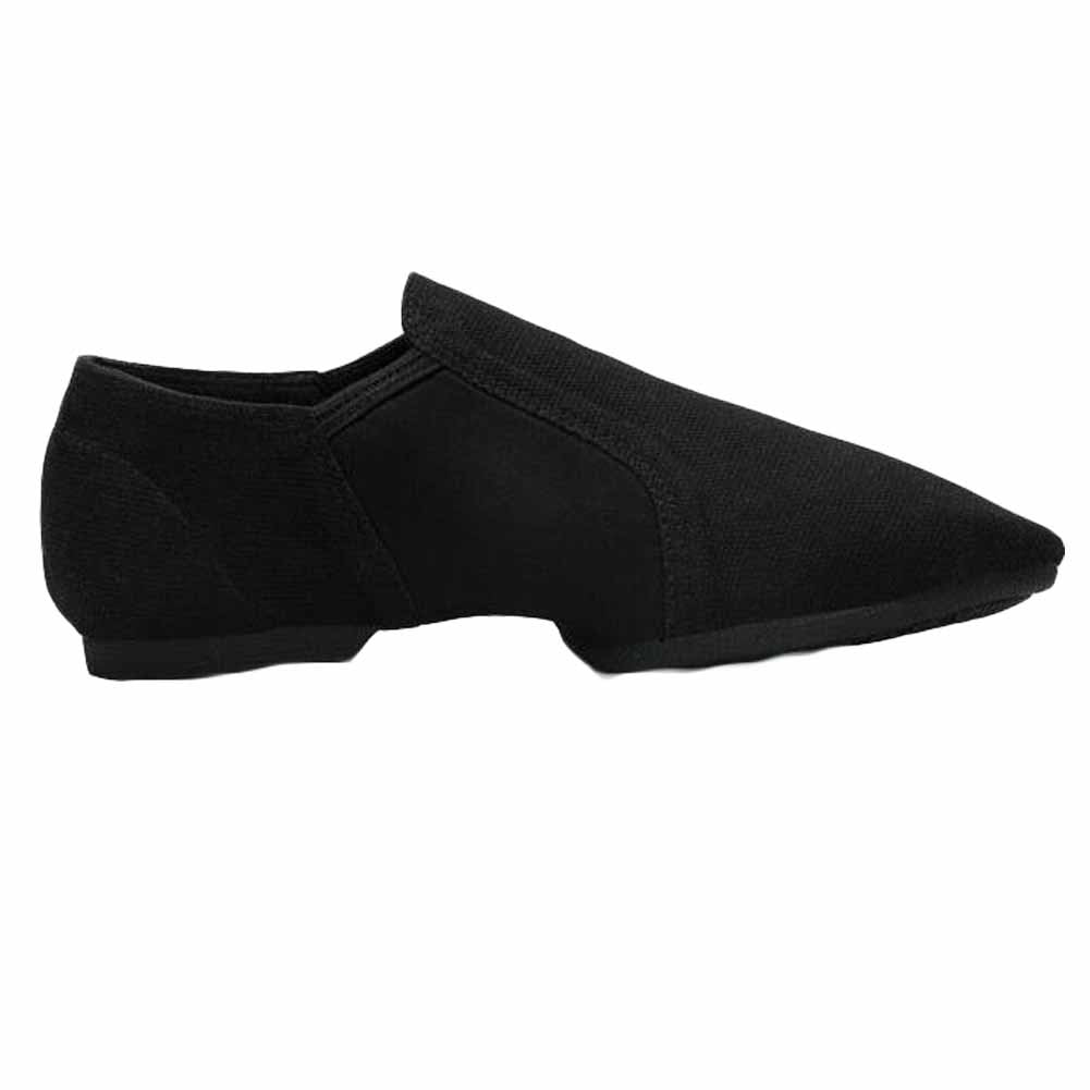 Canvas Ballet Slipper Women Ballet Shoes Rubber Sole Slip On Jazz Shoes Yoga Dance Shoes for Outdoor, Black