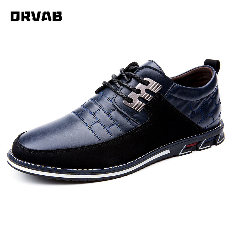 Designer Leather Shoes Men New Fashion Men Casual Shoes Breathable Lace-Up Moccasin Driving Shoes Male Wedding Formal Dress