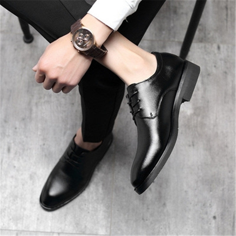 2022 British Leather Shoes Casual New Leather Shoes Men's Business Dress Shoes Korean Version Trend Leather Shoes Work Shoes