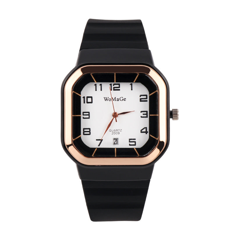 Womens Watch Simple Silicone Strap Womage Fashion Quartz Rectangle Dial Watches Ladies Casual Female Clock montre femme saati