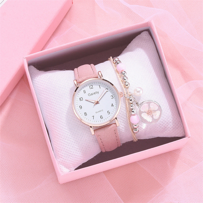 Luxury Women Quartz Watch Bracelet Set Girls Gift Fashion Watch Student Trendy with Bracelet for Womens