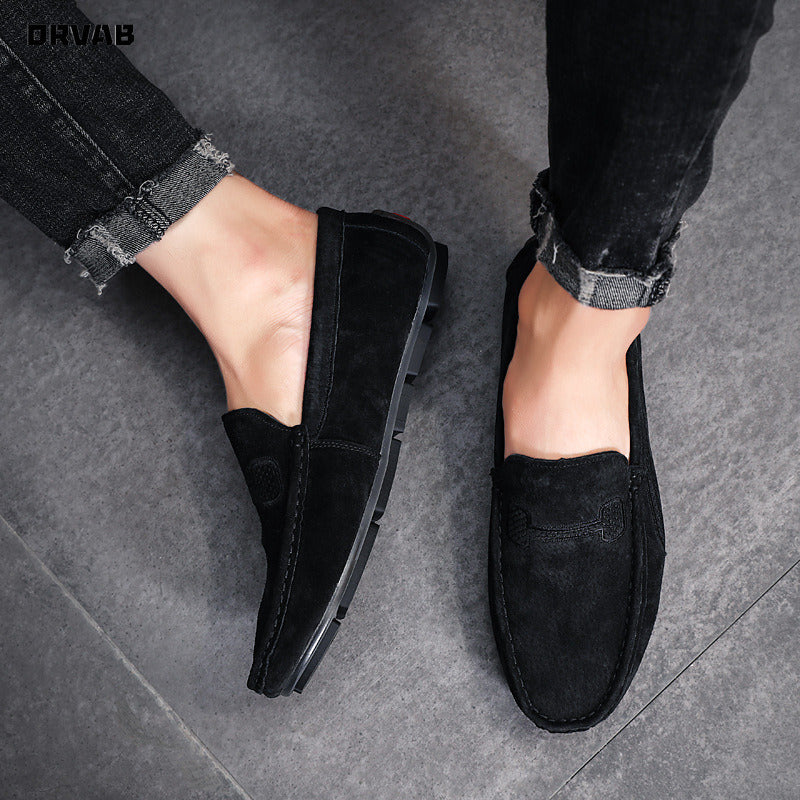 Men Shoes Big Size 38-48 Genuine Leather Mens Loafers Summer Sneakers Slip-On Wedding Formal Dress Male Shoes Driving Moccasin