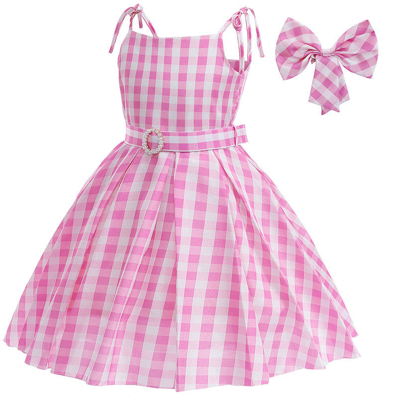 Toddler Girls Pink Dress Costume Cosplay Party Birthday Dress Up