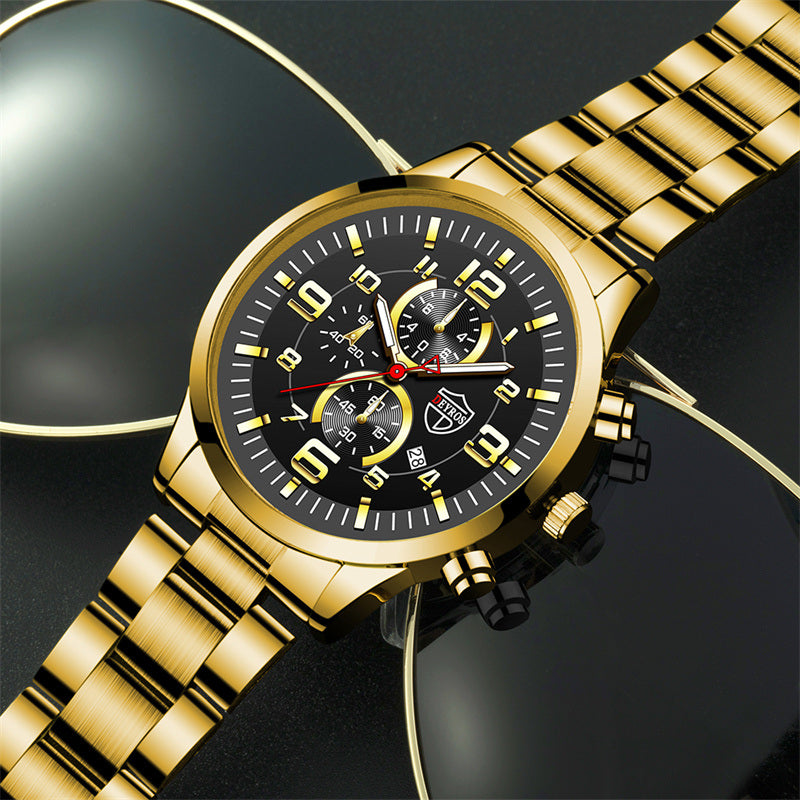 Fashion Mens Sports Watches for Men Luxury Stainless Steel Quartz Wrist Watch Luminous Clock Man Business Casual Watch