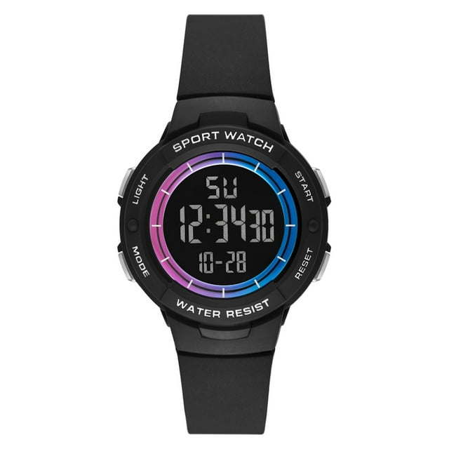 Time and Tru Women's Black Digital Sport Watch