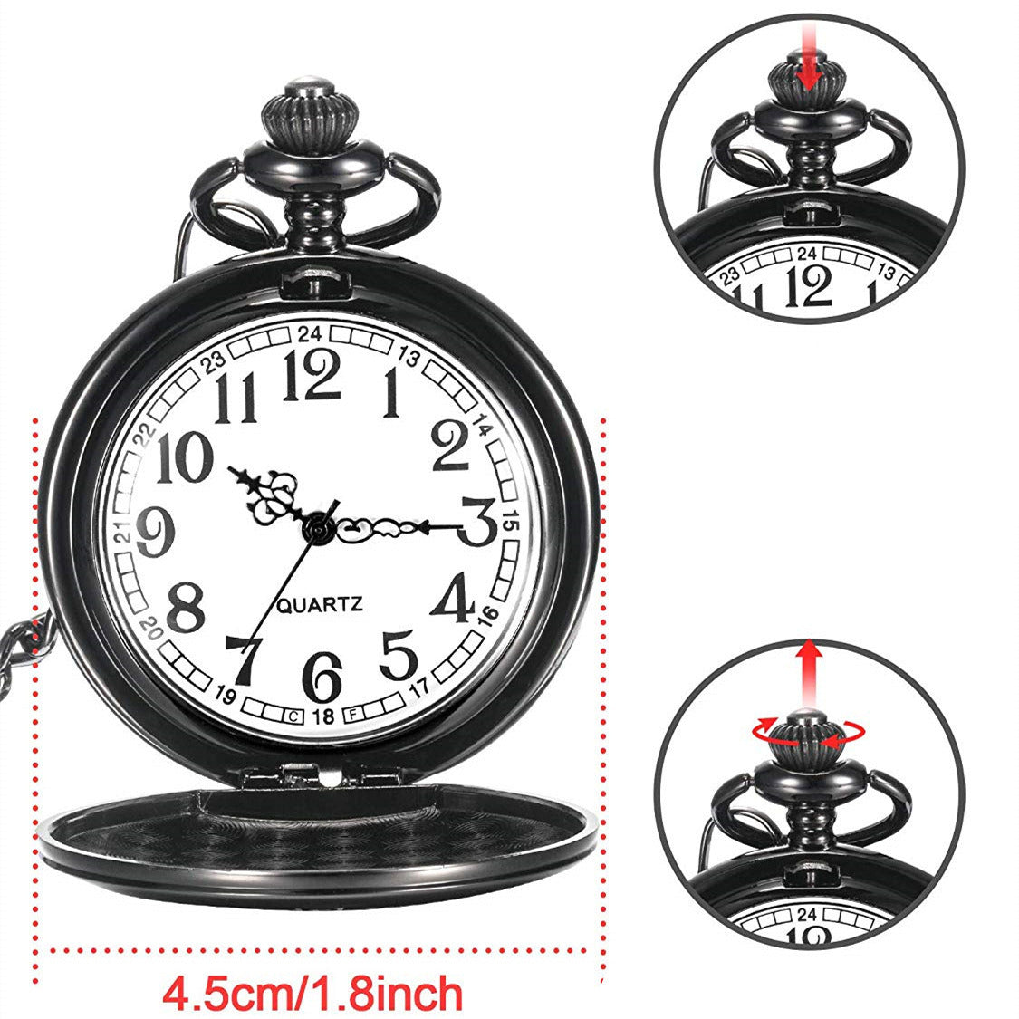 Luxury Best Man Pocket Watch Mens Male Silver/Black Laser Words Pocketwatch With Chain Masculino Relogio Mens Gift Clock Saati