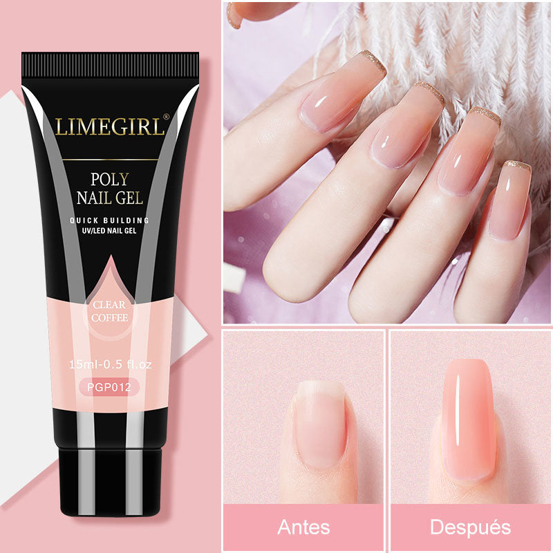 Manicure Set Transparent Architect Nude White Pink Manicure Trial All-in-one Set with Mini Manicure Lamp Gel Extension Nail Kit