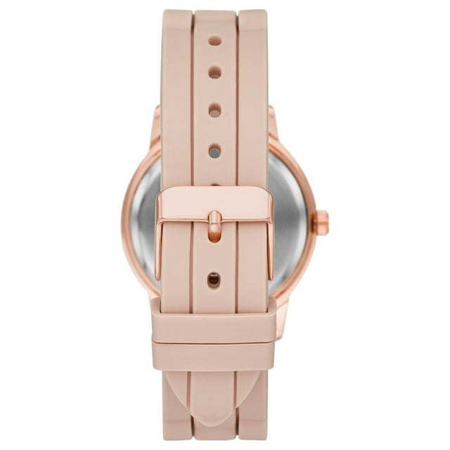 Time and Tru Women's Blush Bezel Watch with Silicone Strap