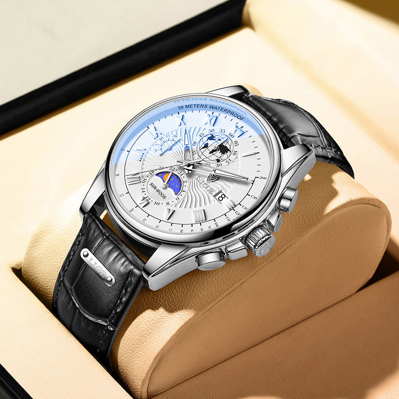 Men's Waterproof Luminous Multifunctional Chronograph Watch