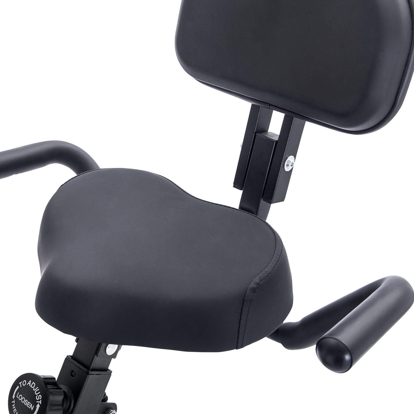 Folding Exercise Bike; Fitness Upright and Recumbent X-Bike with 10-Level Adjustable Resistance; Arm Bands and Backrest