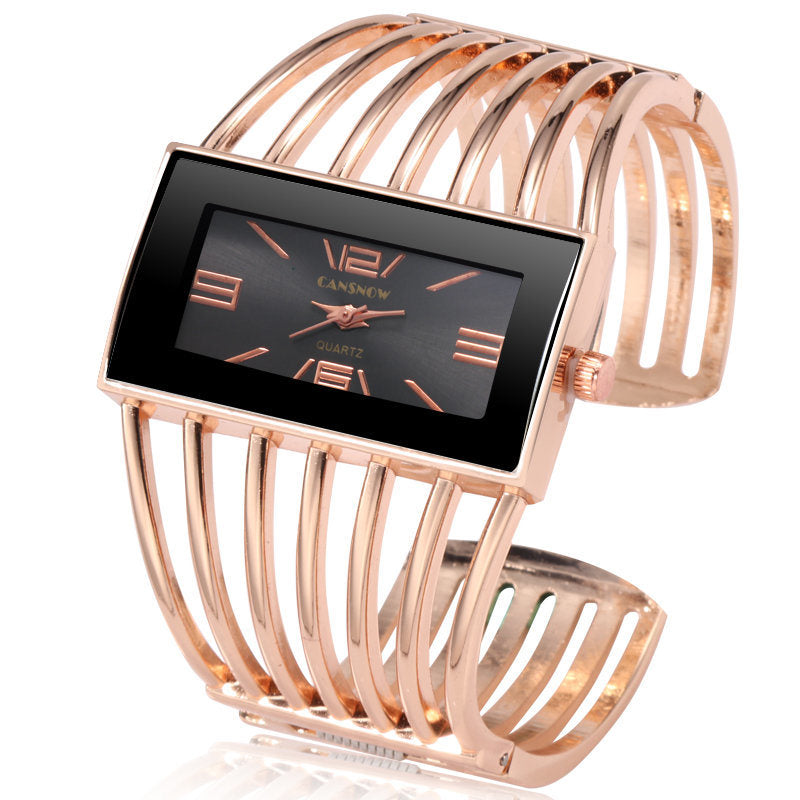 Luxury Womens Watches Analog Quartz Wrist Watch Rectangular Cuff Bracelet Watch Business Casual Fashion Wrist Watches For Ladies