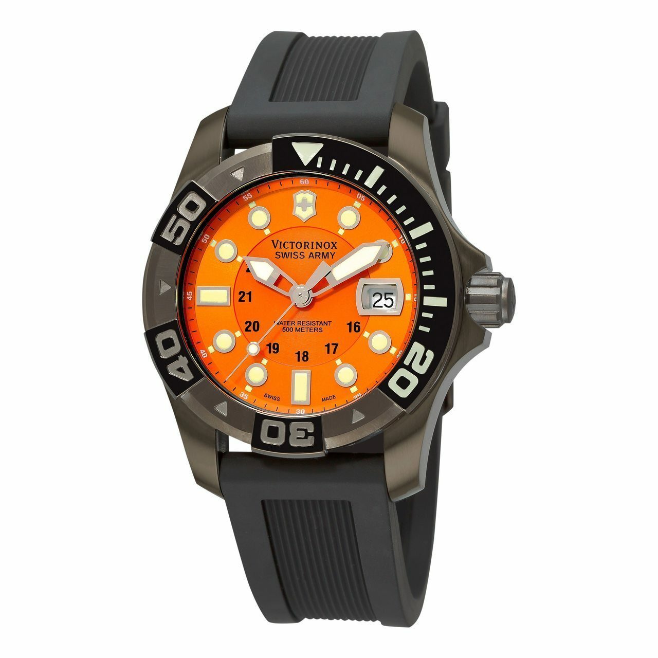 Victorinox Swiss Army Mens 241428 Dive Master 500M Orange Dial Divers Watch