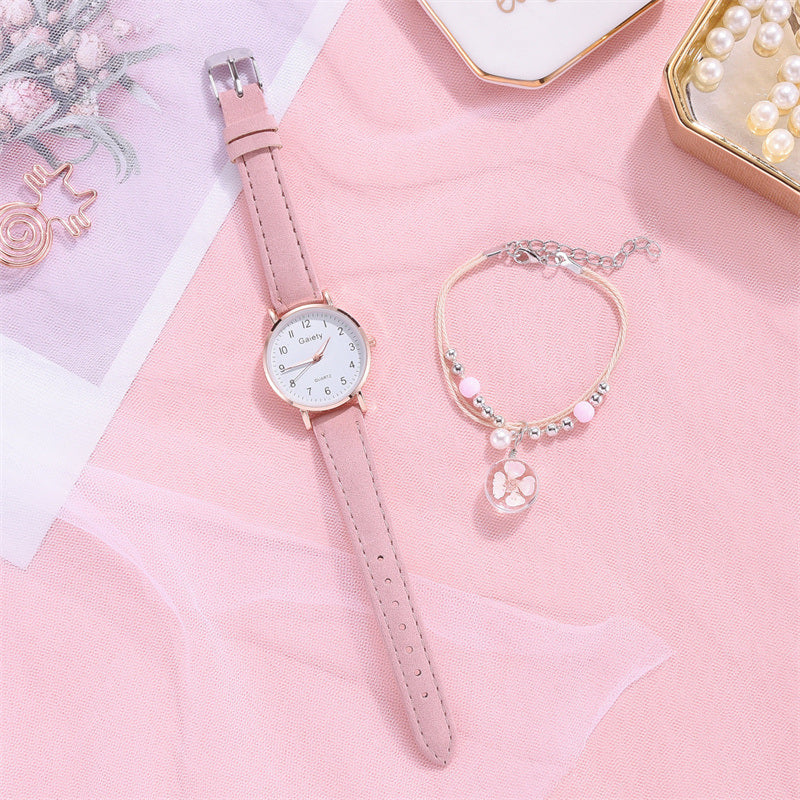 Luxury Women Quartz Watch Bracelet Set Girls Gift Fashion Watch Student Trendy with Bracelet for Womens