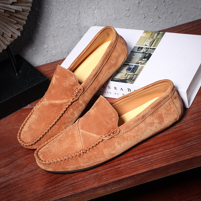 Genuine Leather Slip-On Men Shoes Black Red Brown Men Loafers Summer Party Wedding Dress Shoes Soft Sneakers Driving Moccasin