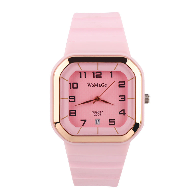 Womens Watch Simple Silicone Strap Womage Fashion Quartz Rectangle Dial Watches Ladies Casual Female Clock montre femme saati