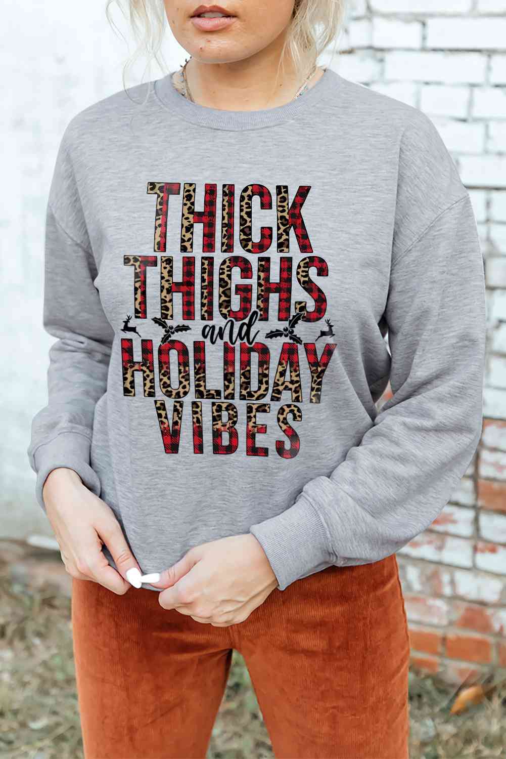 Graphic Dropped Shoulder Round Neck Sweatshirt