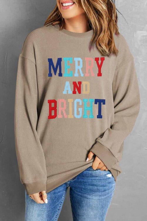 MERRY AND BRIGHT Graphic Sweatshirt