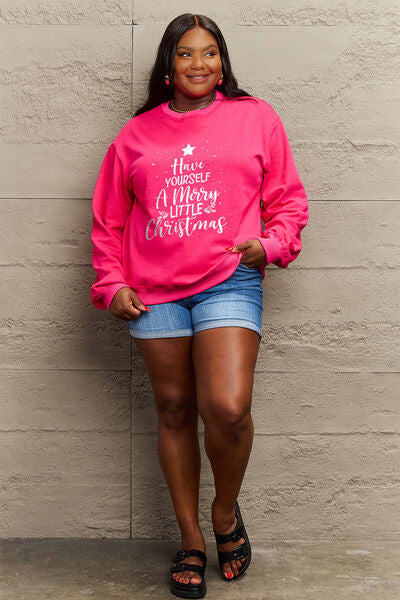 Simply Love Full Size HAVE YOURSELF A MERRY LITTLE CHRISTMAS Round Neck Sweatshirt