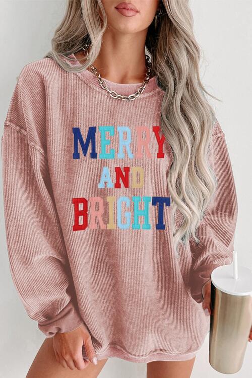 MERRY AND BRIGHT Graphic Sweatshirt